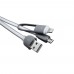 2 in 1 Lightning and Micro 1 meter USB Charging Data Syn Cable Power Cord for iPhone iPad iPod Samsung and Android Devices - White